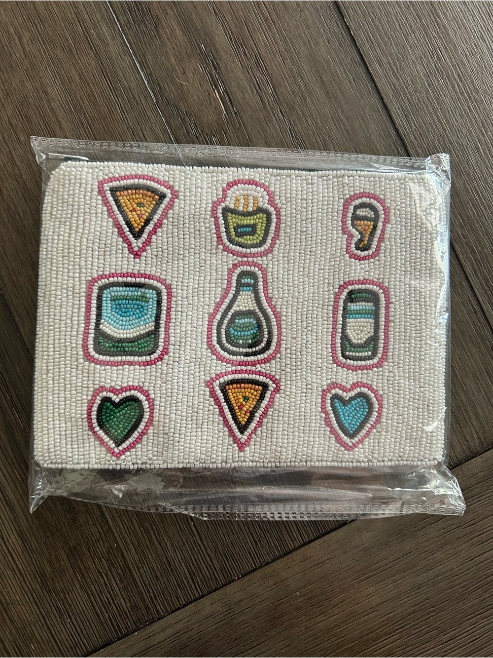 Hidden Valley Ranch Beaded White Patch Mosaic Clutch - Stylish Women's Bag NWT!